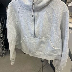 lululemon athletica Heather Gray Half-Zip Hooded Sweatshirt